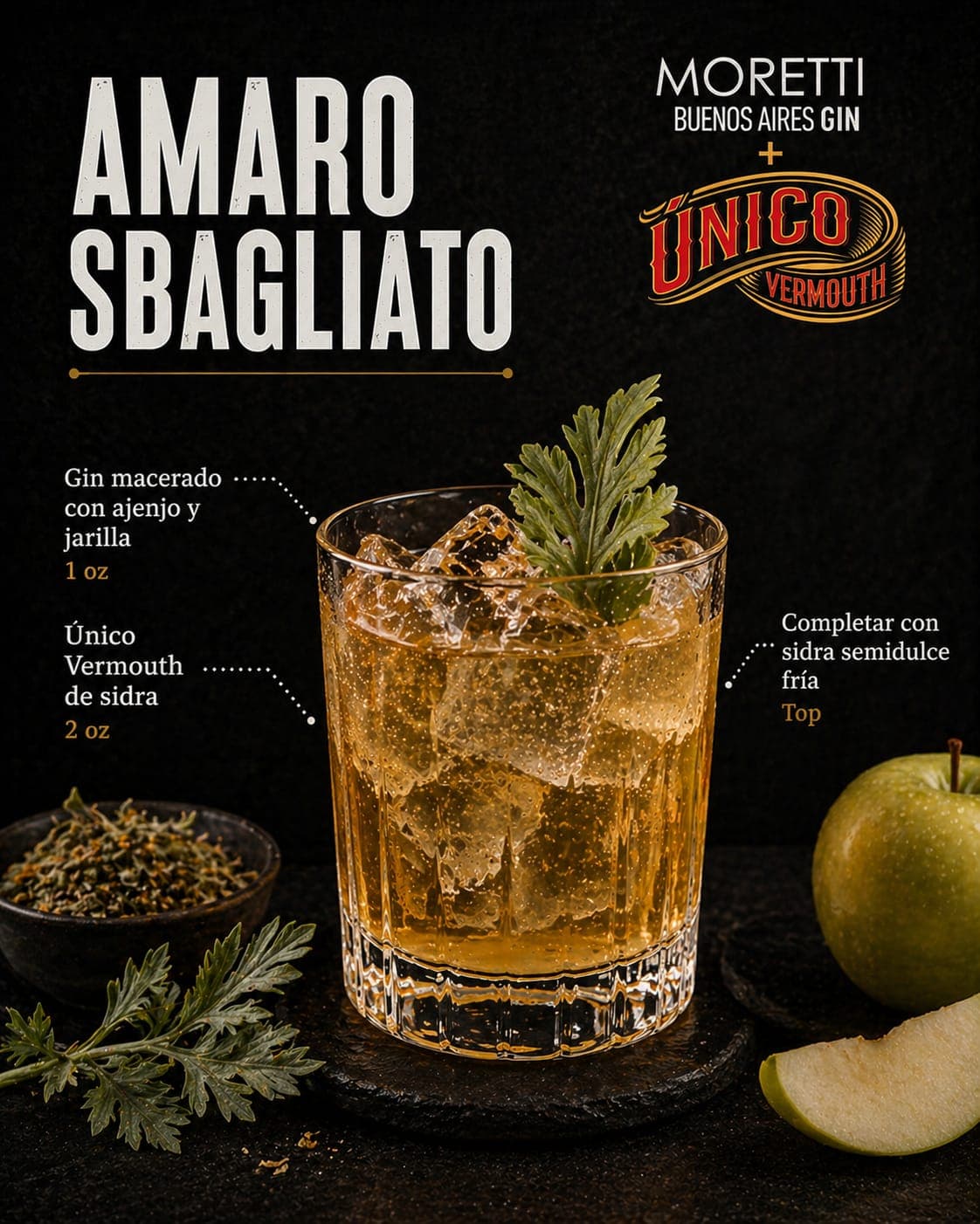 Amaro Sbagliato — receta con Único Vermouth